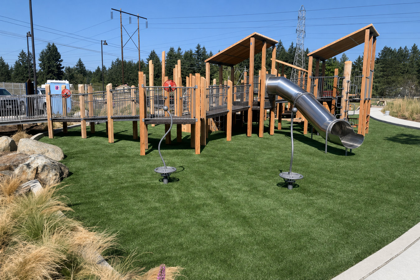 Turf for playgrounds